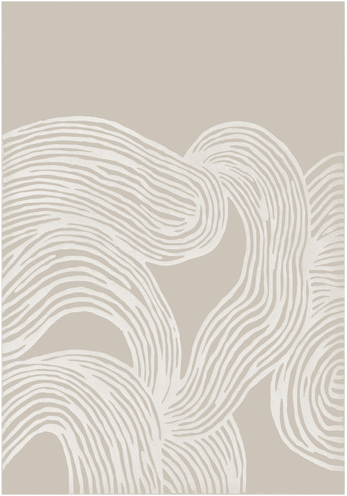 Lines, Canvas Print, H100xW70xD3cm, Sand/White