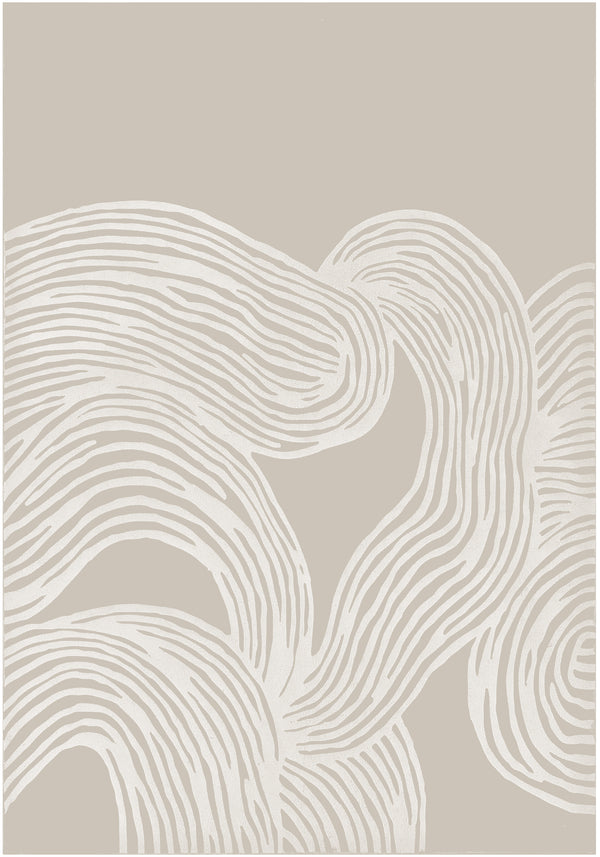 Lines, Canvas Print, H100xW70xD3cm, Sand/White