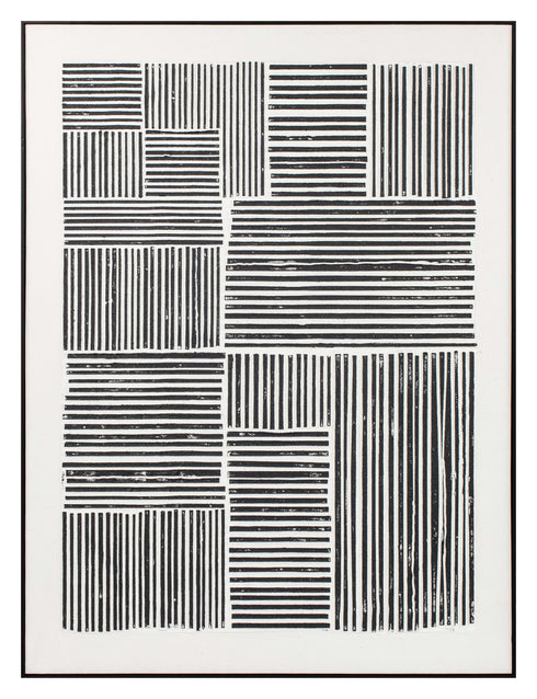 Stripes, Painting, H120xW90xD3,8cm, Black