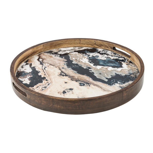 Temper, Tray, dia50xH6 cm, Dark Brown /MuLighti