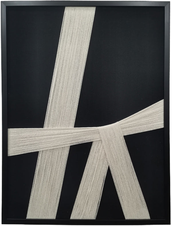 Cityscape, Thread Art, L60H80xW3cm, Beige/Black