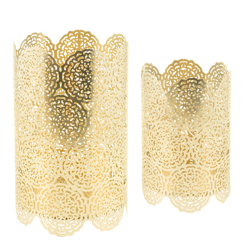 Fiore, Lantern, dia10xH15/dia12.5xH20 cm, Brass