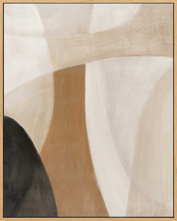 Margin, Framed printing bamin canvas, H100xW80xD3.8cm, Camel/beige/black