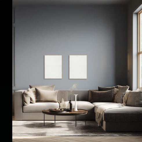 Fjord, Painting,H80xW60xD2,8cm, Off white /Antique White