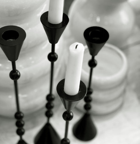 Bolly, Candle stick, dia6xH28cm, Black