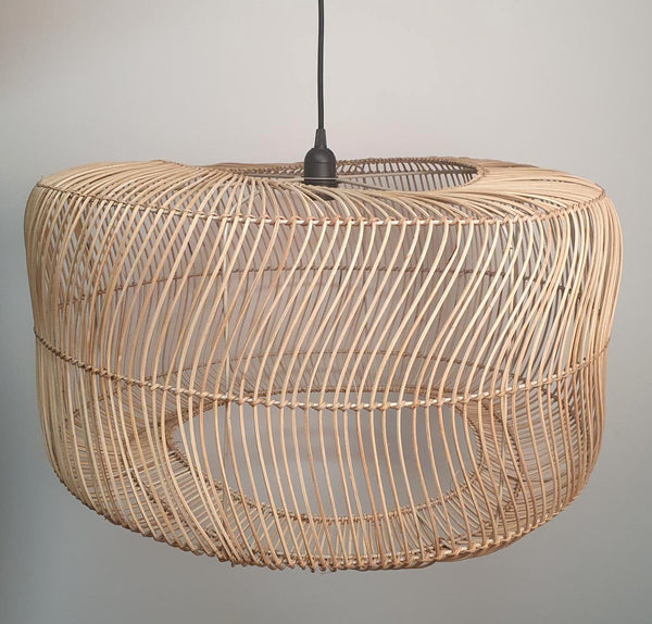 Bend, Ceiling pendant, dia65xH36cm, Natural brown/Black