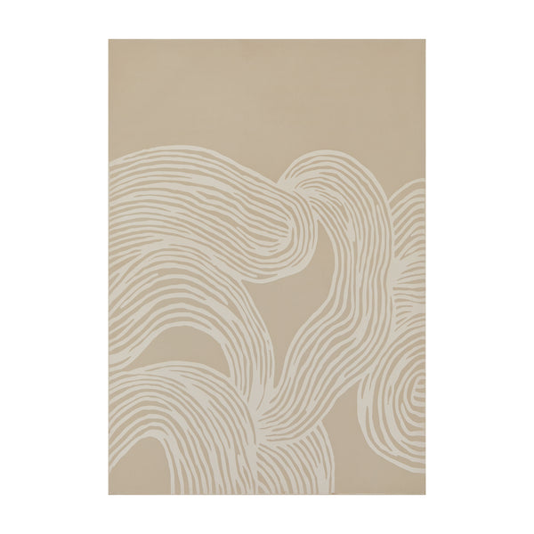 Lines, Canvas Print, H100xW70xD3cm, Sand/White