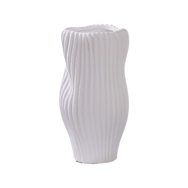 Stonehaven, Vase, dia17xH32.5cm, White