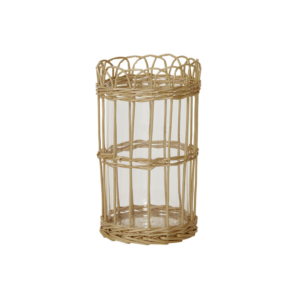 Braided, Lantern, H25xD14cm, Natural Brown