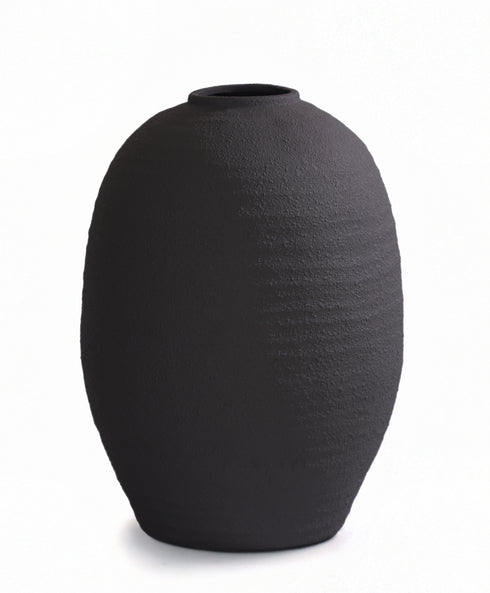 Wornstone, Vase, dia39xH54cm, Dark Brown