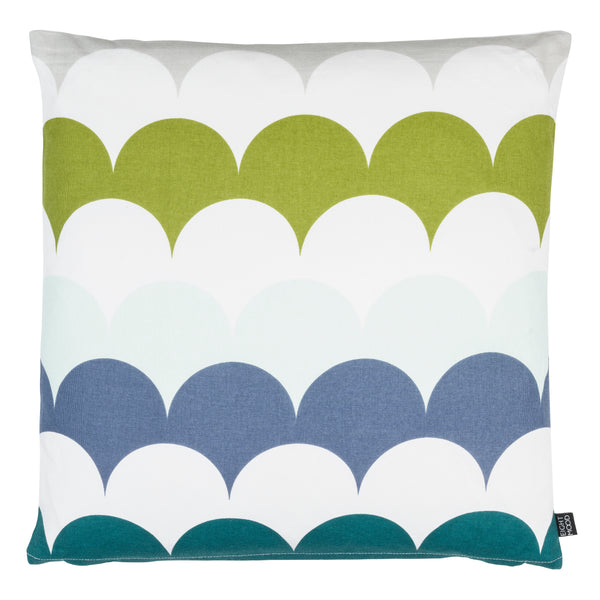 Harley, Cushion, 50x50 cm, Blue/Green/MuLighti, Feather Filling