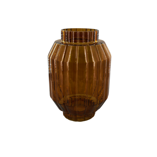 Amelia, Vase, dia18,5xH28cm, Amber (bärnsten)/Burnt Gold