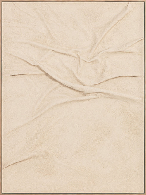Stillness, Framed hand painting, H120xW90xD4.9cm, Off white
