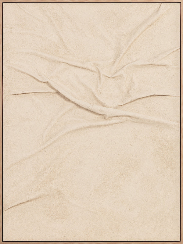 Stillness, Framed hand painting, H120xW90xD4.9cm, Off white