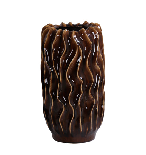 Wild Clay, Vase, dia26.5xH47cm, Dark Brown