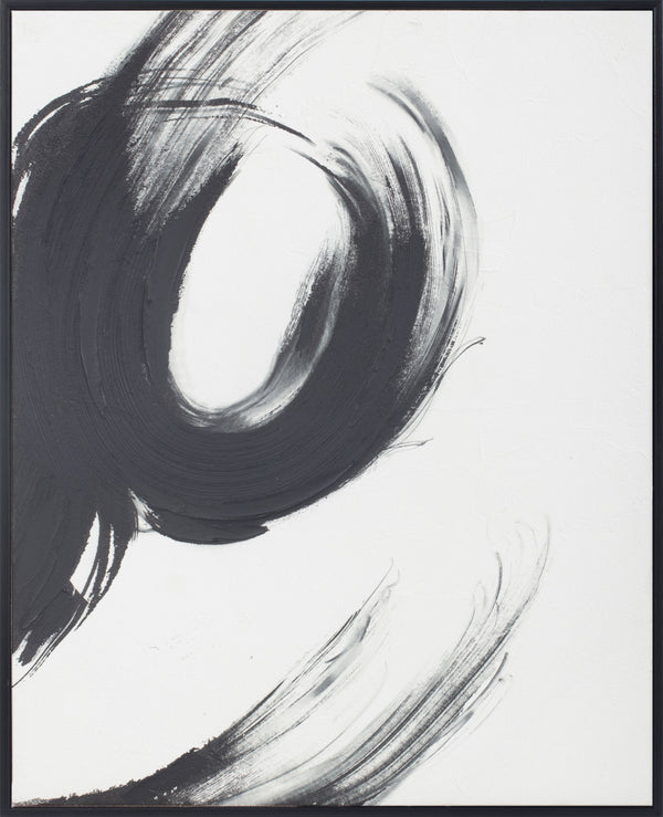 Yobe, Painting, H80xW65xD3,2cm, Black/White
