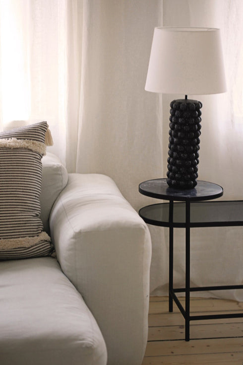 Thela, Table Lamp, dia13xH44 cm, Black/Brown