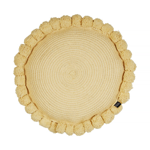 Pom Pom, Cushion, dia40 cm, Honey, Pom Poms, Fibre filling
