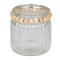 Moi, Candle Holder, H9xW8xD8cm, Clear/Natural, Glass/Wood