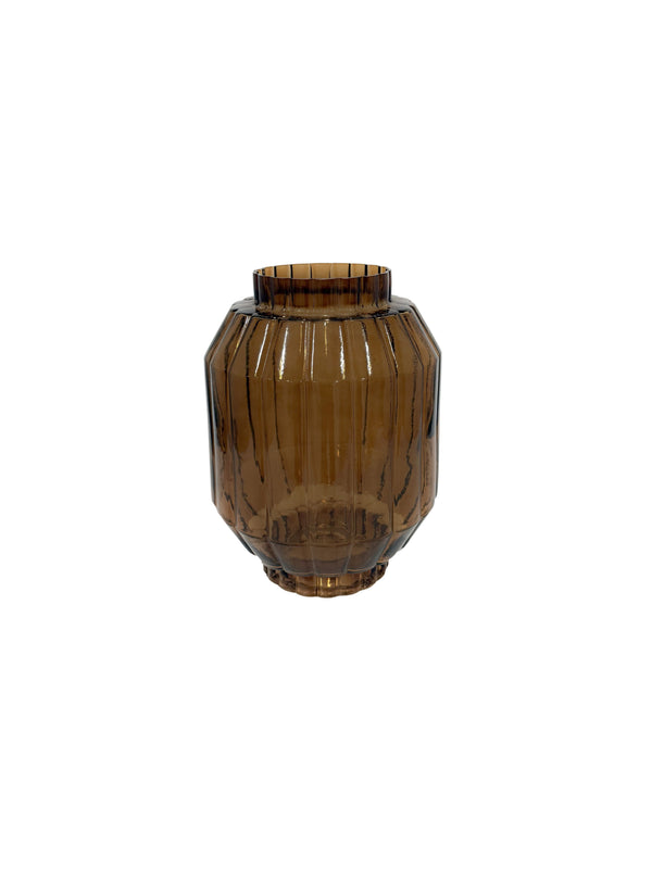 Amelia, Vase, dia18,5xH28cm, Amber (bärnsten)/Burnt Gold