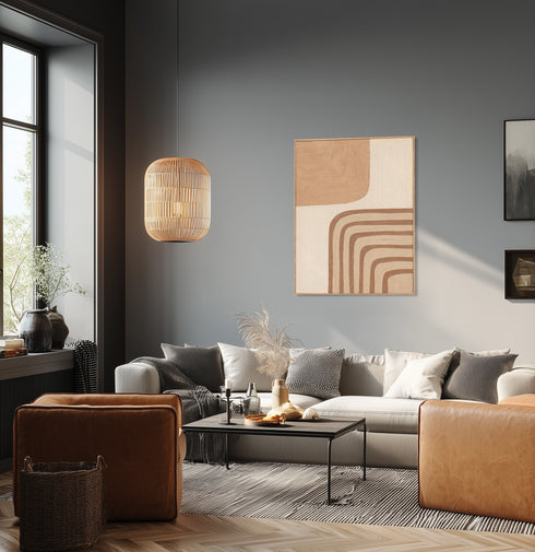 Mae, Painting, H80xW60xD3,8cm, Brown/Sand