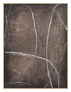 Rowan, Painting, H120xW90xD3,8cm, Black/White