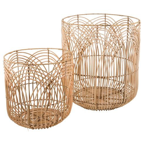 Bilbao, Basket, dia46xH50cm/dia36xH35 cm, Natural