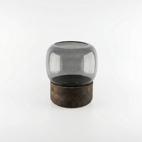 Edward, Vase, dia14xH16cm, Dark Grey (mörkgrå)/Elephant Grey/Dk Grey Melange