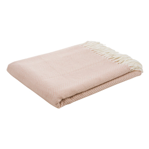 Trudy, Throw, W130xL150cm, Light Pink/Off White, Fringes