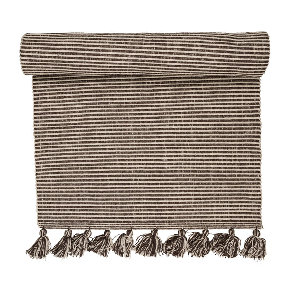 Homer, Carpet, W60xL120 cm, Brown/Off White, Tassels