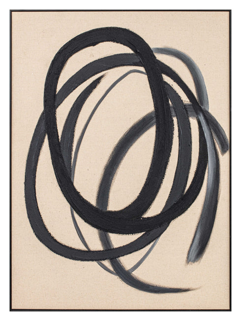 Circles, Painting, H100xW80xD3,8cm, Black(Brown