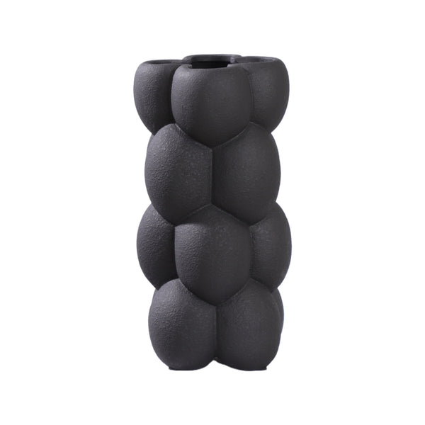 Limestone, Vase, dia18xH36xW18cm, Black