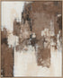 Hum, Framed printing soft gesso canvas with hand touch, H100xW80xD3.8cm, Brown/white