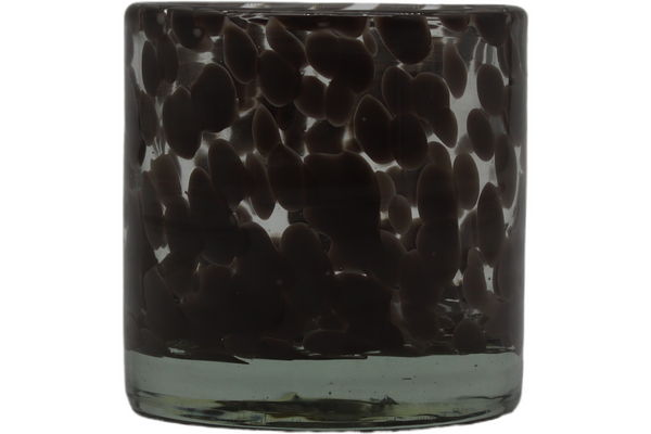 Hana, Candle holder, dia8xH8cm, White/Dark grey