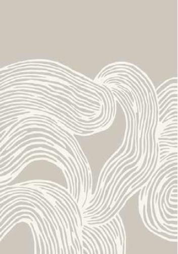 Lines, Canvas Print, H100xW70xD3cm, Sand/White