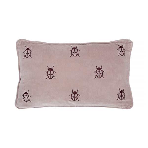 Ladybug, Cushion Cover Cover, H30xW50cm, Dusty Pink, Piping