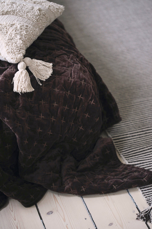 Bohemian, Cushion Cover, H45xW45cm, Natural, Thassels