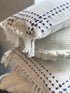Finca, Cushion Cover, H30xW50cm, White/Blue, Fringes