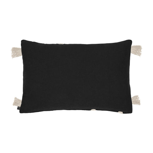 Viale, Cushion Cover, H40xW60cm, Black/Beige, Thassels