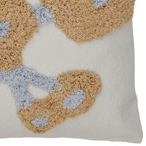 Poppy, Cushion Cover, H45xW45cm, Natural Beige/Sky Blue/Burned Yellow/ White