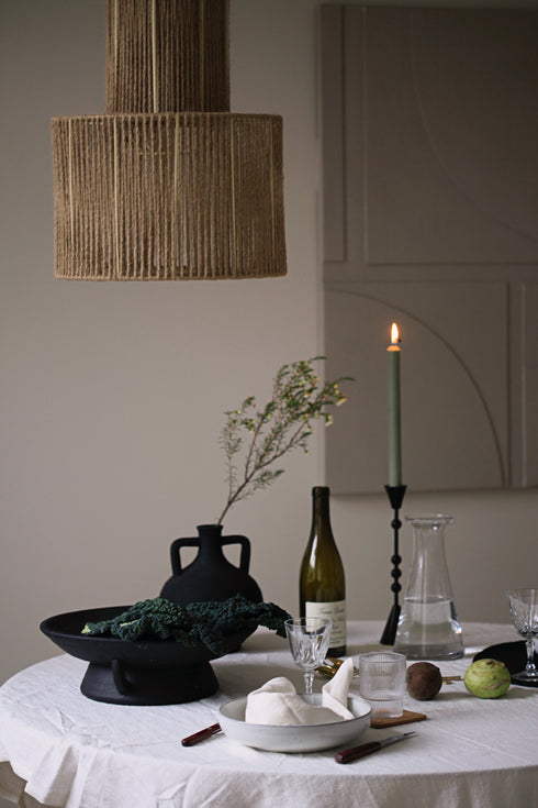 Tournelle, Lamp Shade, dia37xH57cm, Natural/Black