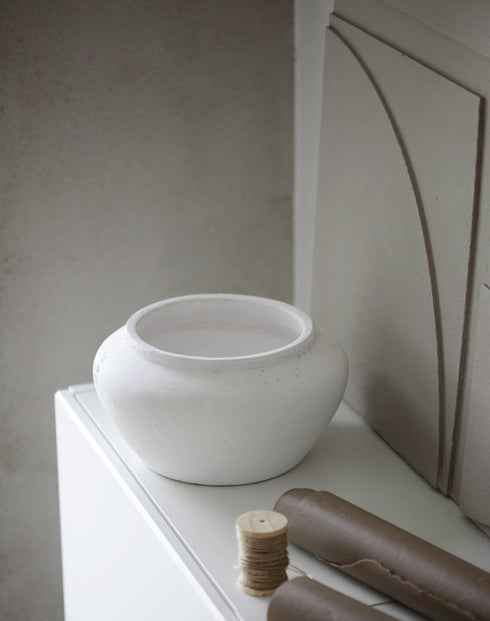 Athena, Pot, dia28xH15cm, White