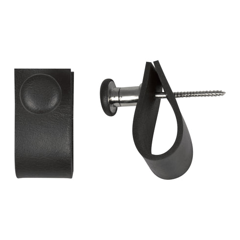 Dorian, Wall hanger, H6xW3xD5.5 cm, Black/Silver, 2-pack