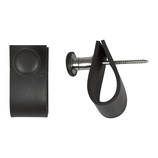Dorian, Wall hanger, H6xW3xD5.5 cm, Black/Silver, 2-pack
