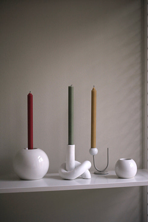 Globe, CandleHolder, dia15xH12.1cm, White