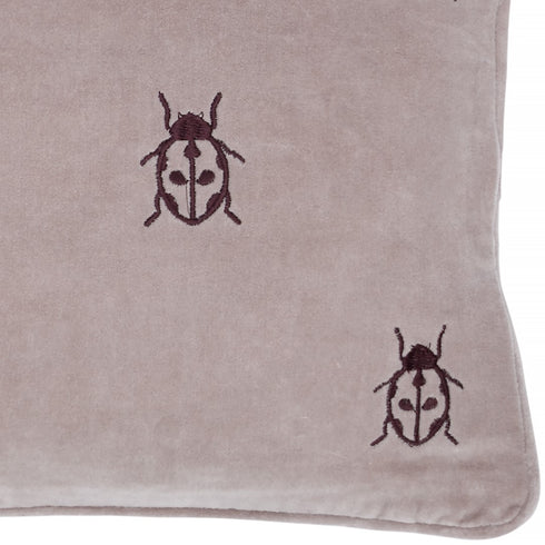 Ladybug, Cushion Cover Cover, H30xW50cm, Dusty Pink, Piping