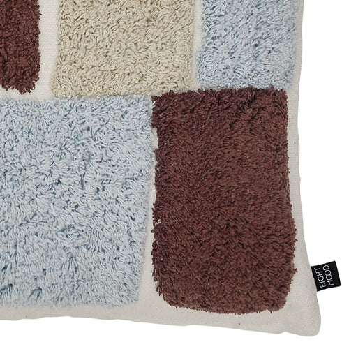 Alba, Cushion Cover, H40xW60cm, Natural Beige/Sky blue/Maroon