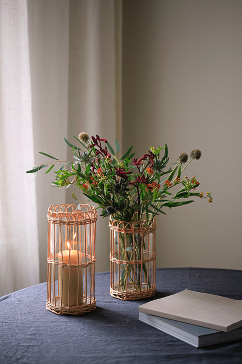 Braided, Lantern, H25xD14cm, Natural Brown