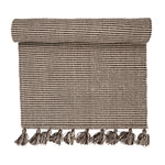 Homer, Carpet, W70xL200 cm, Brown/Off White, Tassels